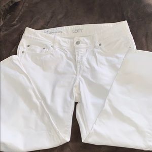 Rarely Used White Cropped Loft Jeans